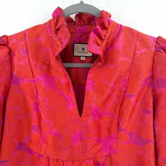 Tuckernuck Red Fil Coupe Floral Palmerston Dress in red Size M - Picture 5 of 12